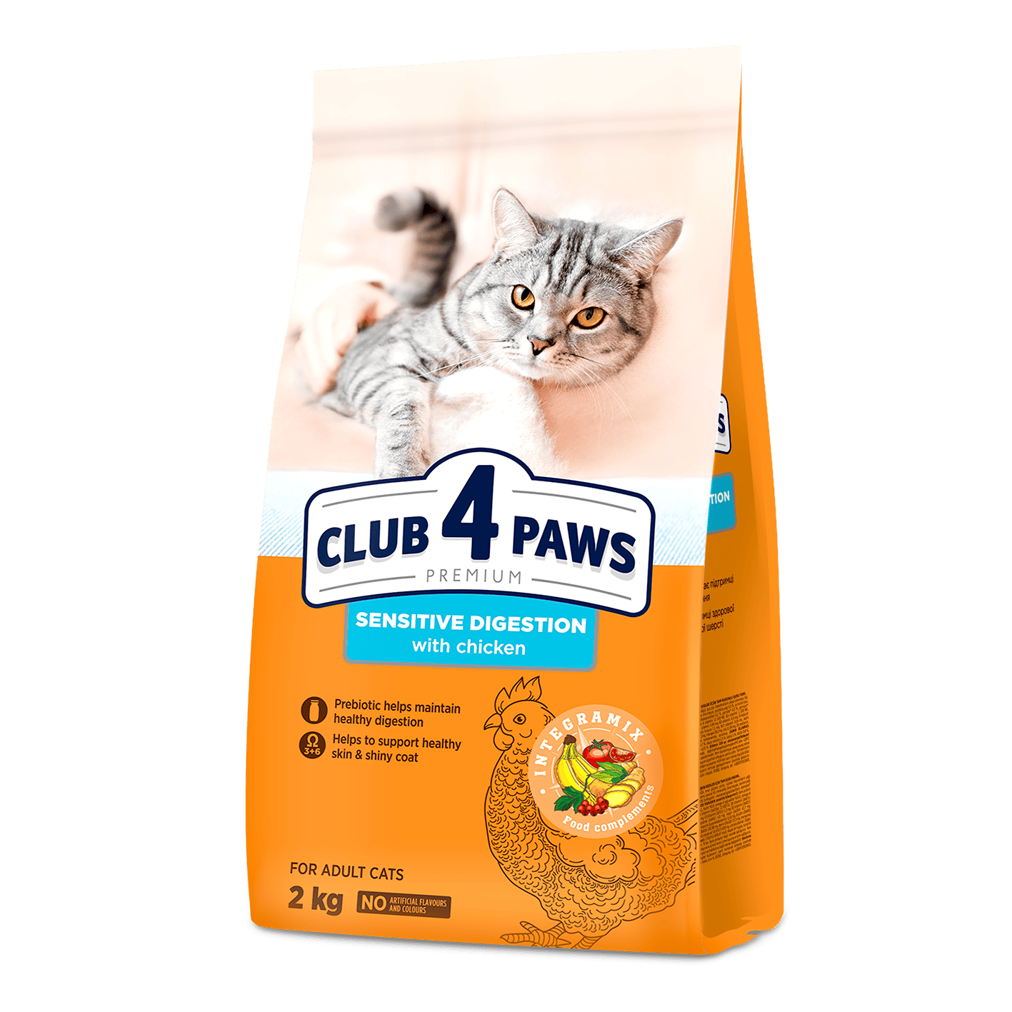 CLUB 4 PAWS ПРЕМИУМ «ЧУВСТВИТЕЛНО ХРАНОСМИЛАНЕ». ПЪЛНОЦЕНЕН СУХА ХРАНА ЗА ВЪЗРАСТНИ КОТКИ