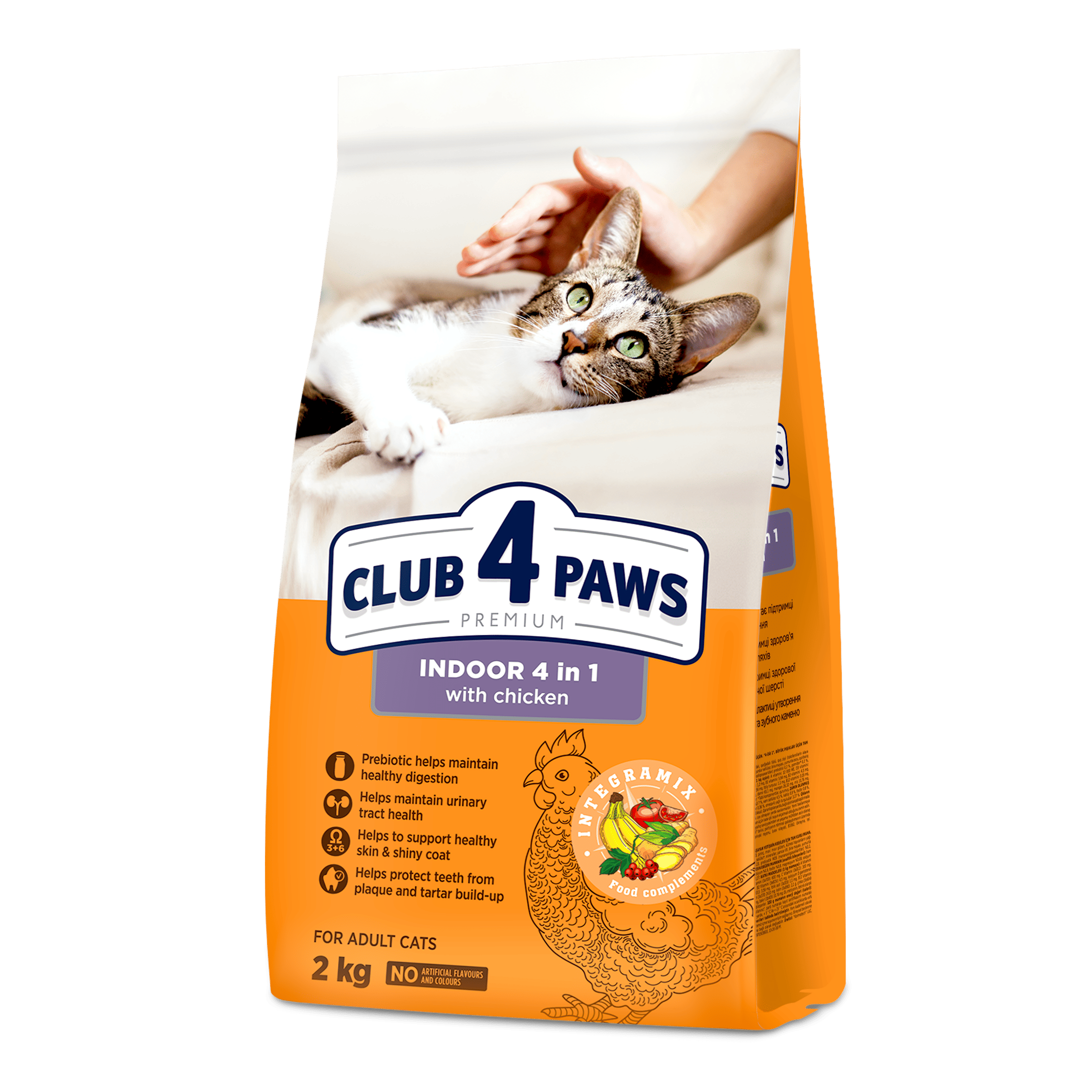CLUB 4 PAWS ПРЕМИУМ. ЗА КОТКИ, ЖИВЕЕЩИ НА ЗАКРИТО «4 В 1». ПЪЛНОЦЕНЕН СУХА ХРАНА ЗА ВЪЗРАСТНИ КОТКИ