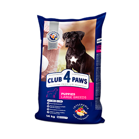 CLUB 4 PAWS ПРЕМИУМ ЗА МАЛКИ КУЧЕНЦА ОТ ЕДРИТЕ ПОРОДИ «ПИЛЕ». ПЪЛНОЦЕННА СУХА ХРАНА