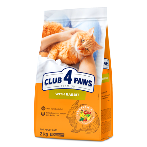 CLUB 4 PAWS ПРЕМИУМ «СЪС ЗАЕШКО». ПЪЛНОЦЕНЕН СУХА ХРАНА ЗА ВЪЗРАСТНИ КОТКИ
