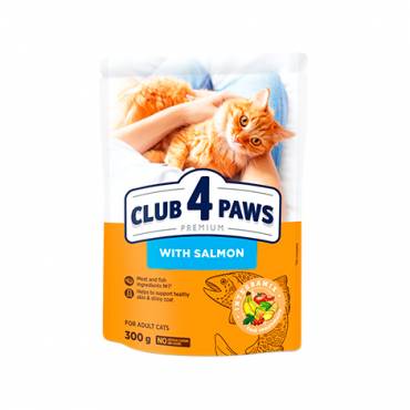 CLUB 4 PAWS ПРЕМИУМ «СЪС СЬОМГА». ПЪЛНОЦЕНЕН СУХА ХРАНА ЗА ВЪЗРАСТНИ КОТКИ