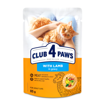 CLUB 4 PAWS ПРЕМИУМ "С АГНЕШКО В СОС". ПЪЛНОЦЕННА КОНСЕРВИРАНА ХРАНА ЗА ВЪЗРАСТНИ КОТКИ