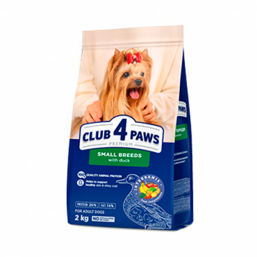 CLUB 4 PAWS PREMIUM ЗА ДРЕБНИ ПОРОДИ «С ПАТИЦА». ПЪЛНОЦЕНЕН СУХА ХРАНА ЗА ВЪЗРАСТНИ КУЧЕТА