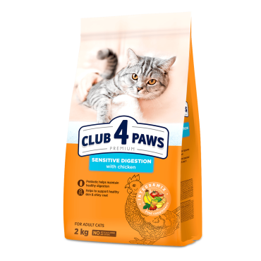 CLUB 4 PAWS ПРЕМИУМ «ЧУВСТВИТЕЛНО ХРАНОСМИЛАНЕ». ПЪЛНОЦЕНЕН СУХА ХРАНА ЗА ВЪЗРАСТНИ КОТКИ